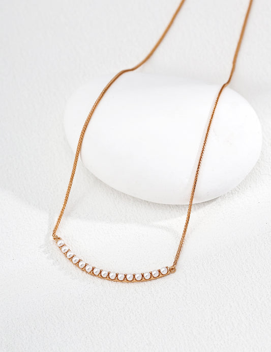 S925 silver simple pearl necklace