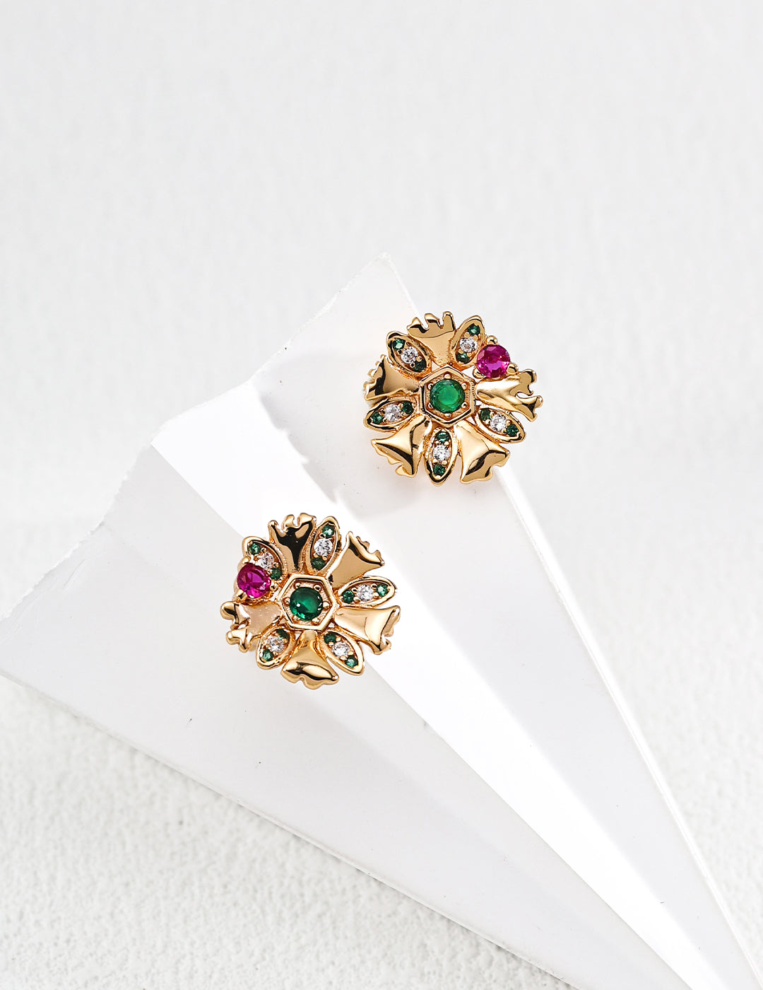 S925 silver vintage zircon earrings