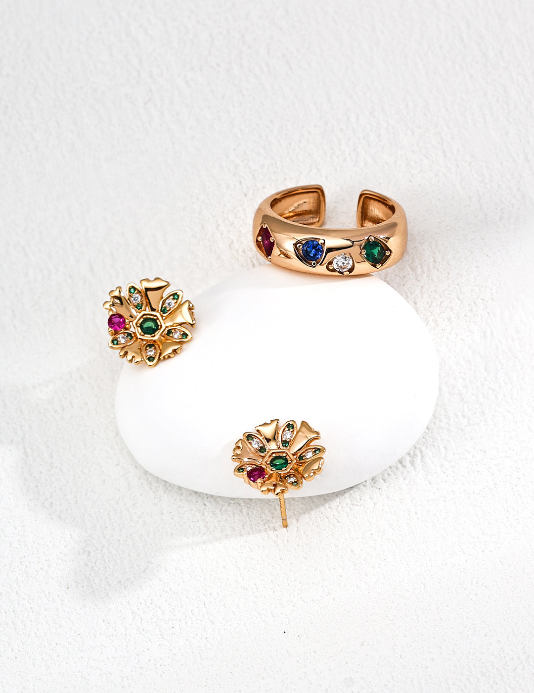 S925 silver vintage zircon earrings