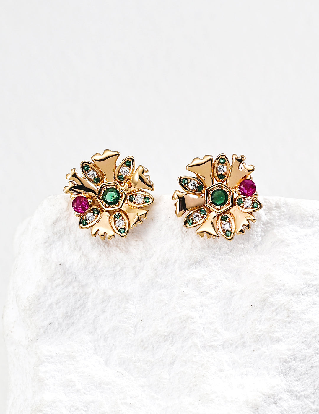 S925 silver vintage zircon earrings