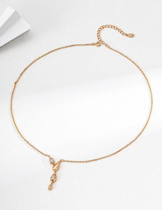 S925 silver simple zircon necklace