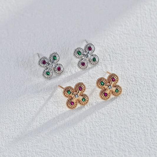 S925 silver fashion vintage zircon earrings